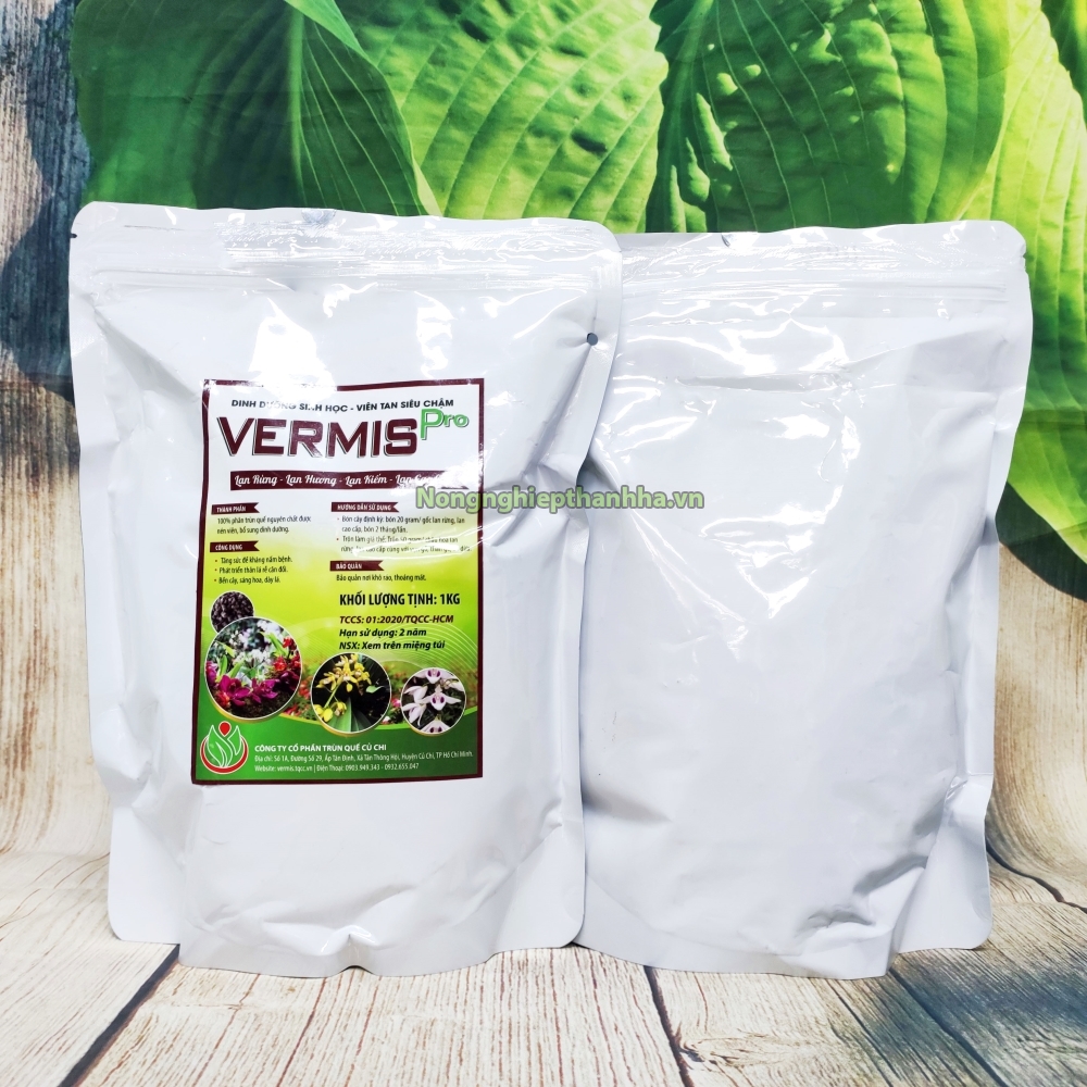 Phân Trùn Quế viên nén tan chậm cho lan VERMIS – gói 1kg