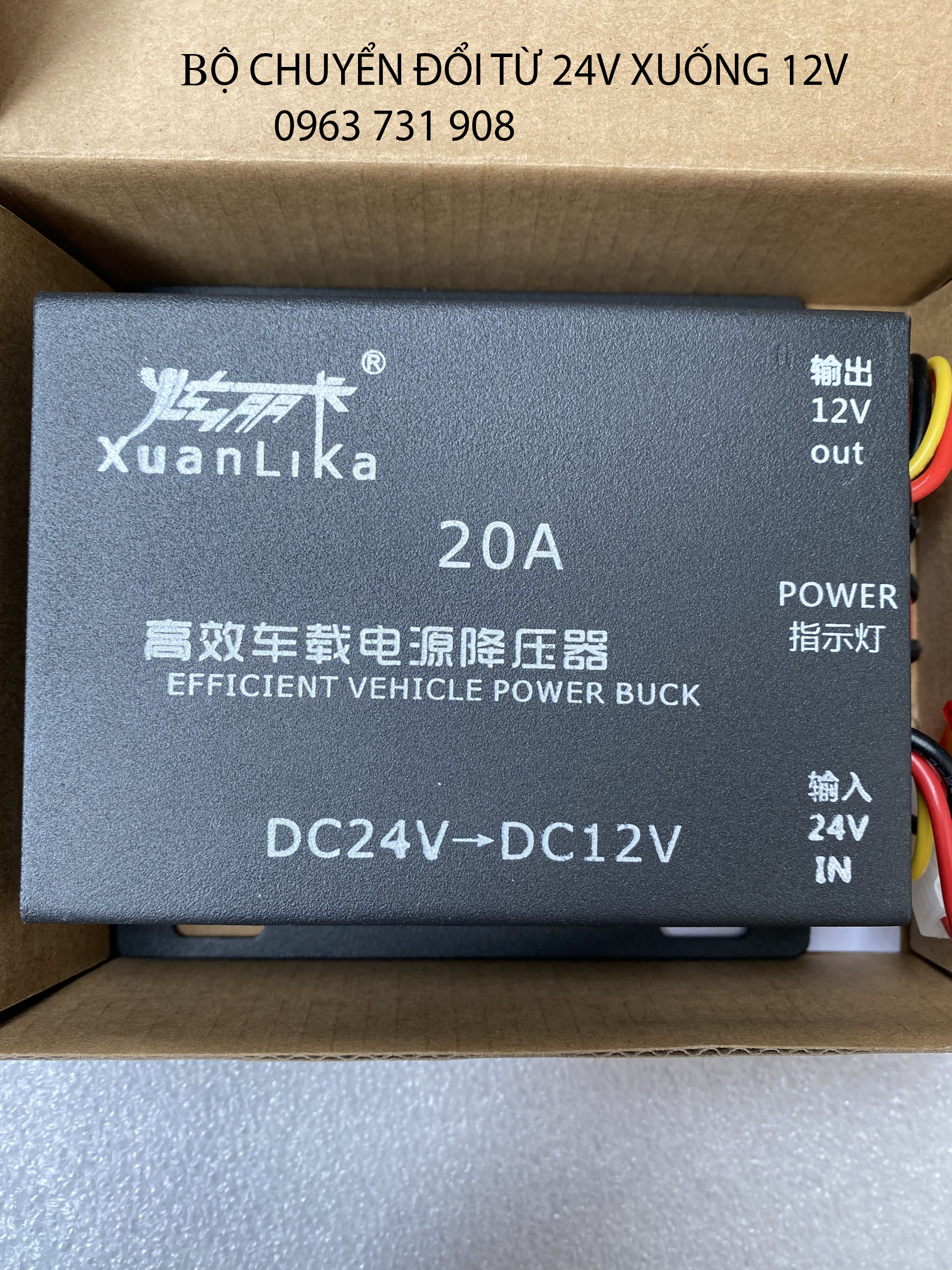 Đổi nguồn 24v xuống 12v 20A