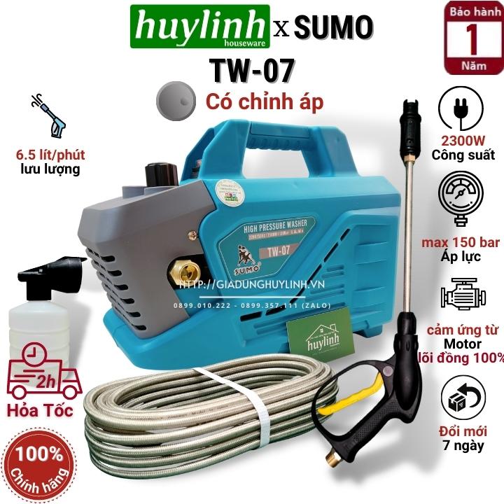 Máy xịt rửa xe chỉnh áp sumo tw-07 - 2300w - 150 bar - motor từ lõi đồng