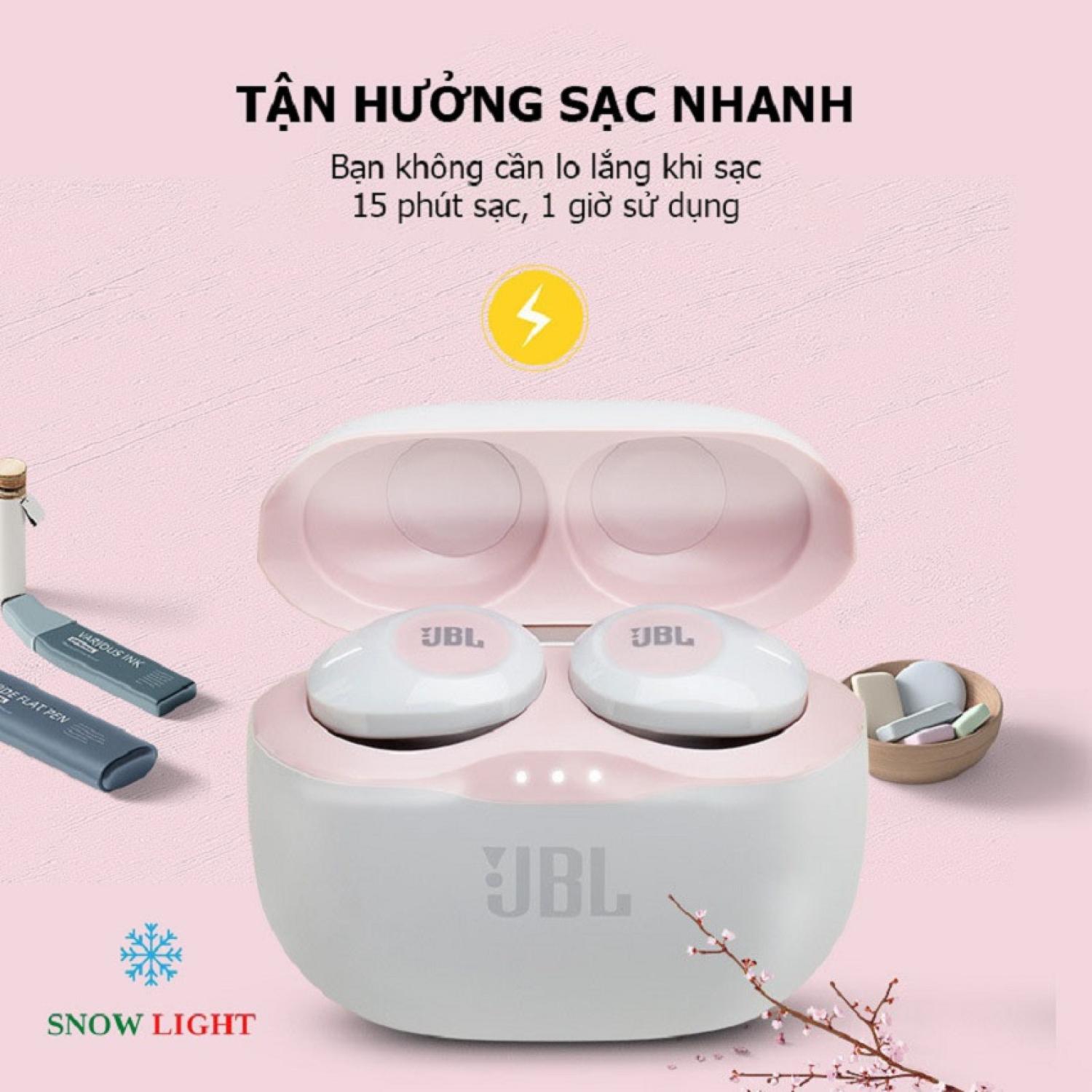 Tai Nghe Bluetooth không dây T120 TWS Light Snow, chơi game nghe nhạc, tai nghe dáng đẹp, tinh tế, âm thanh sắc nét, nút cảm ứng; Phù hợp với mọi loại điện thoại/laptop/máy tính bảng