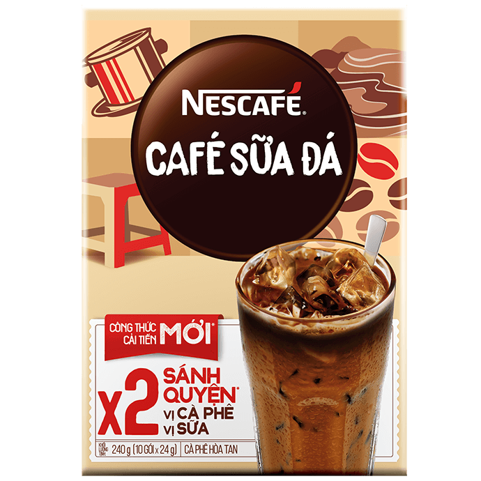 Cà phê sữa đá NesCafé 3 in 1 240g (10 gói x 24g)