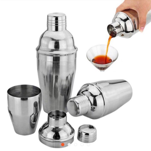 Bình lắc Shaker pha chế cocktail chất liệu inox (350 - 550 - 750 ml)
