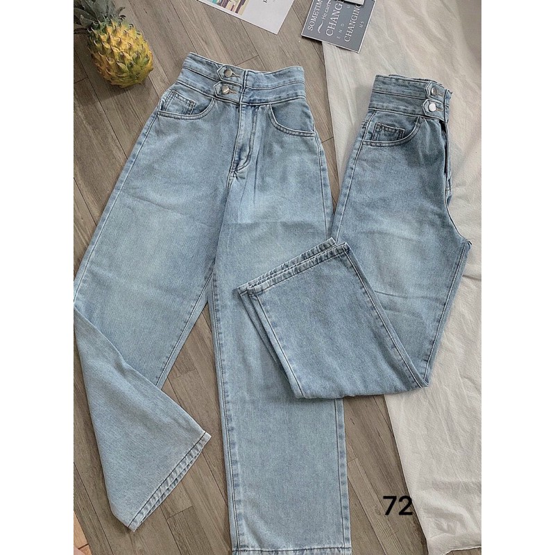 [HCM][Ảnh thật] Quần jean ống suông lưng cao quần bò ống suông bigsize quần jean nữ ống suông quần bò nữ (40-85kg)