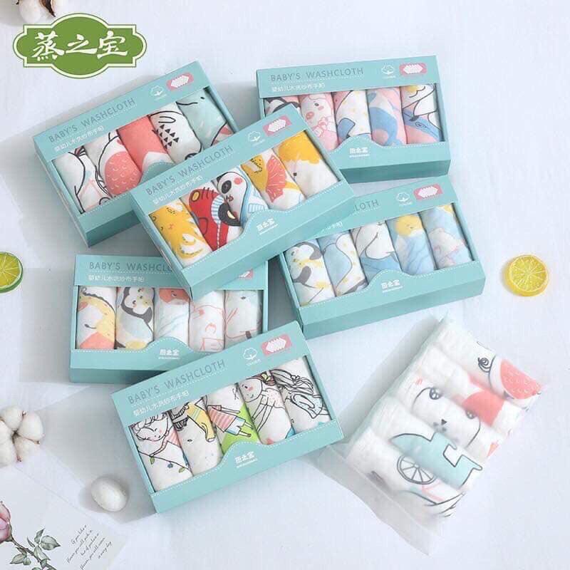 Khăn mặt xô 6 lớp cho bé. Túi 5 cái