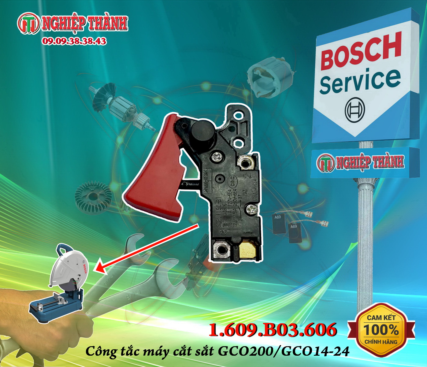 Công tắc máy cắt sắt BOCSH GCO200 / GCO220/ GCO14-24 (1609B03606)