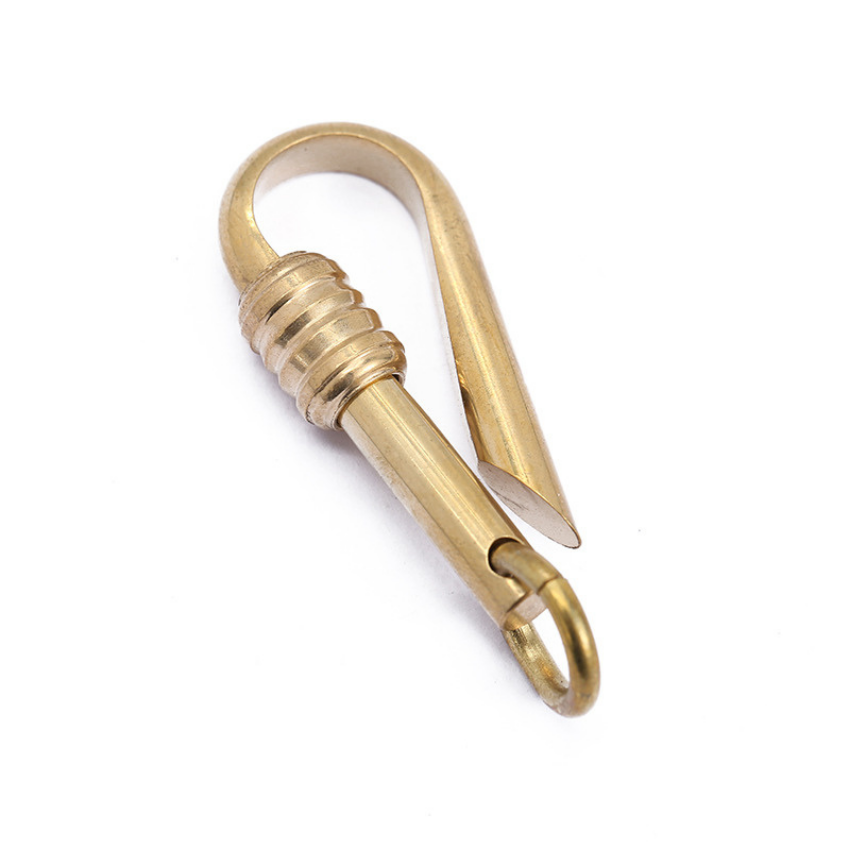 Móc Khóa Đồng Nguyên Chất-Treo Thắt Lưng-2 Màu-Size ( 5.6 * 2.2 cm)