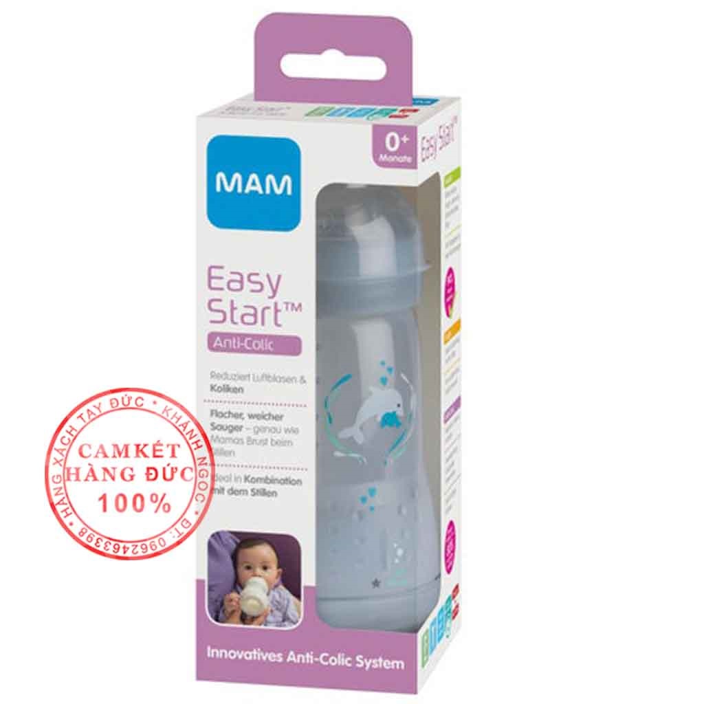 Bình sữa MAM Đức 260ml dành cho trẻ từ 0+ tháng tuổi