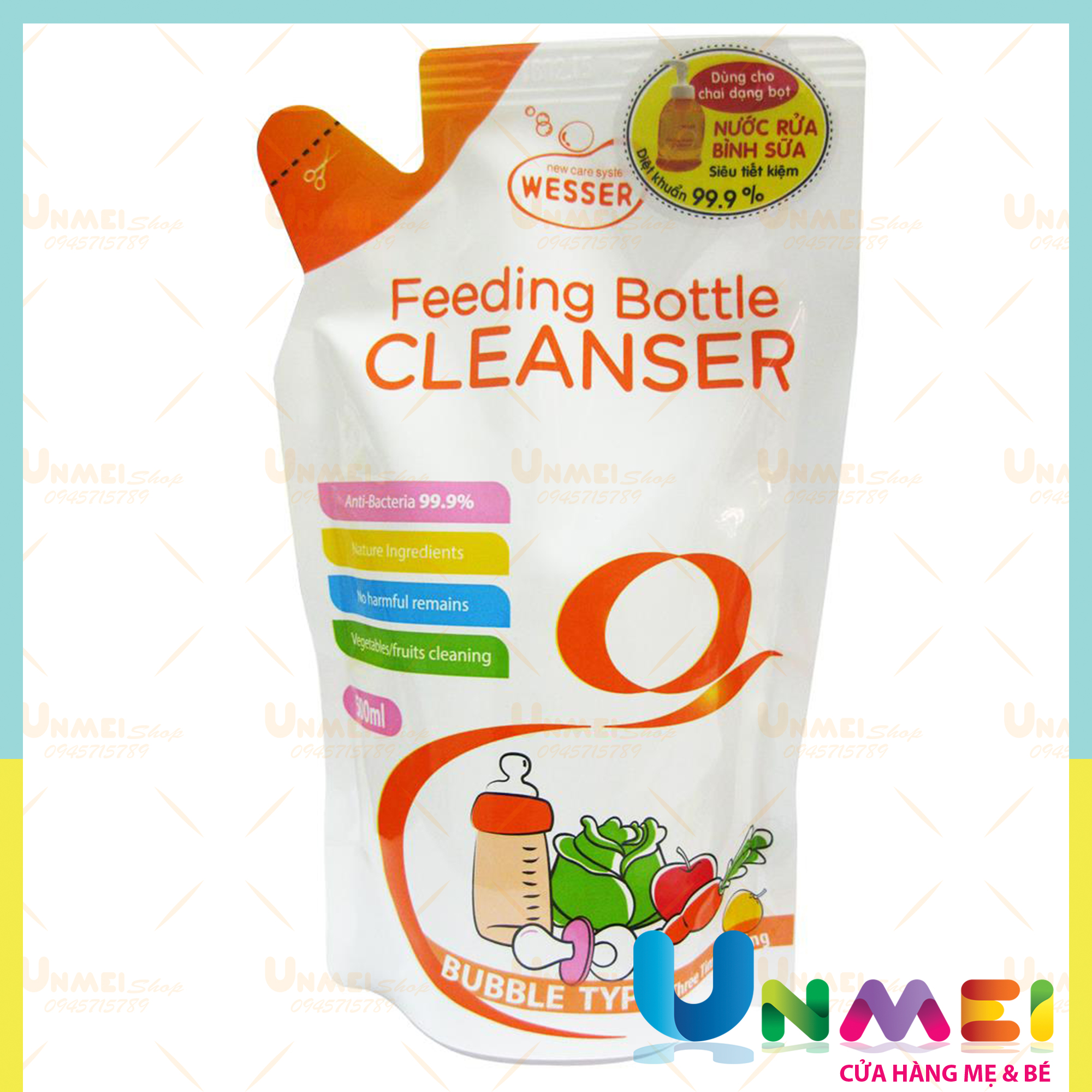 Nước Rửa Bình Sữa Wesser Túi 500ml
