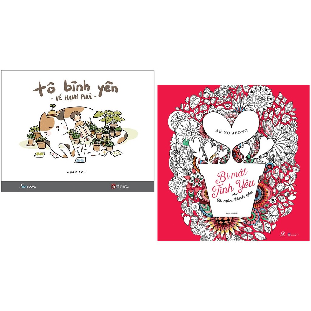 Sách - Combo 2 Cuốn Sách Tô Màu: Tô Bình Yên Vẽ Hạnh Phúc - Bí Mật Tình Yêu