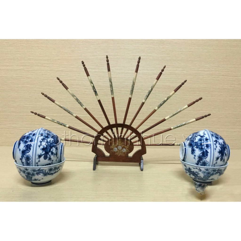 Bộ Đũa Thờ Gỗ 10 Đôi Hình Dải Quạt- Hình Thẳng