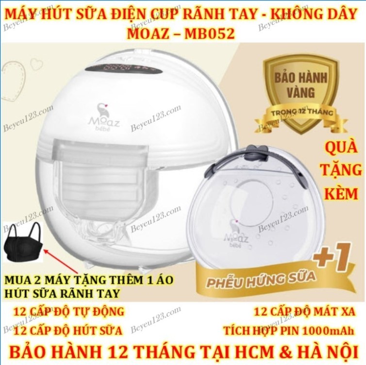 Máy hút sữa điện cup rảnh tay không dây moaz bébé mb - 052 mgg