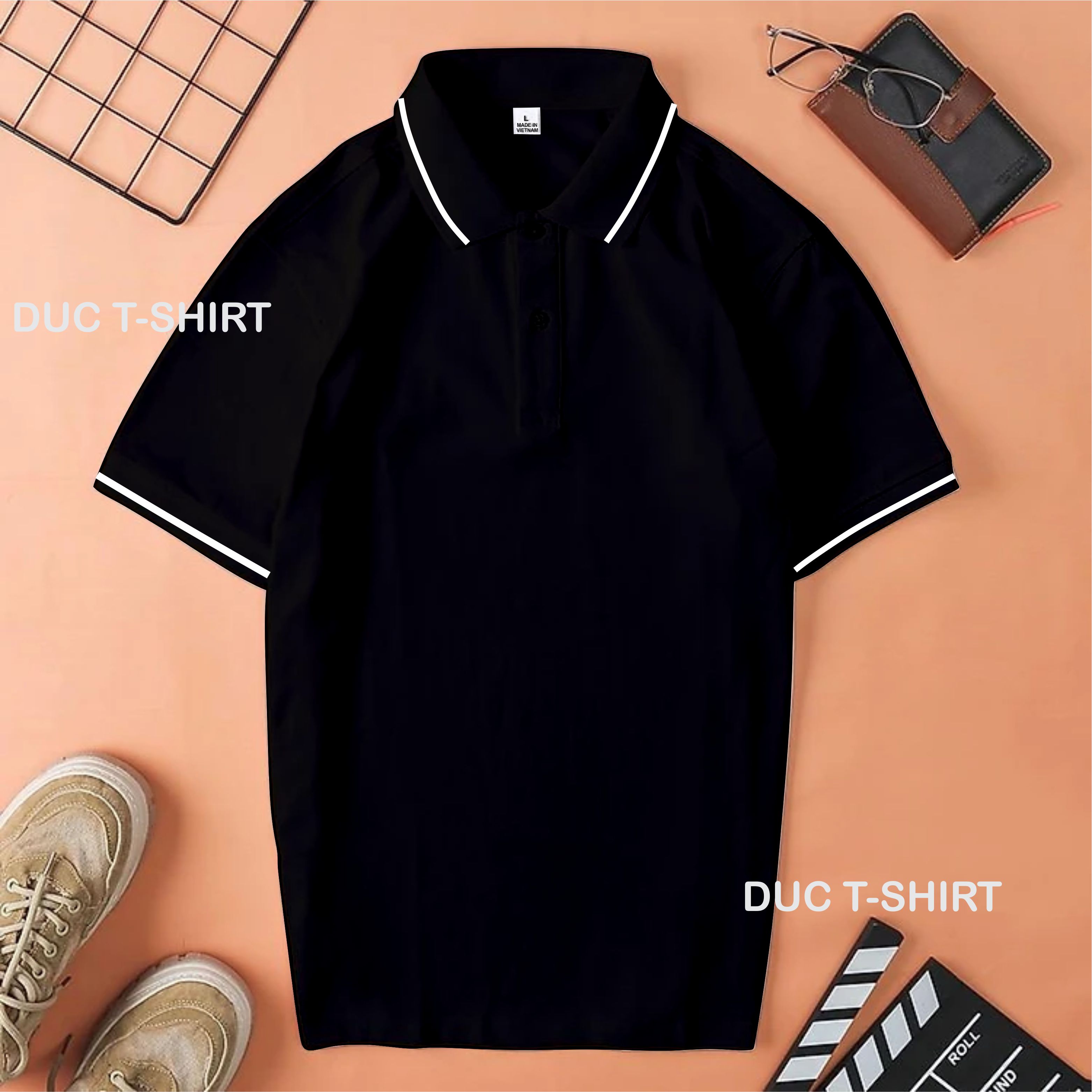 Áo Thun Polo Nam Sọc Lịch Lãm vải cá sấu