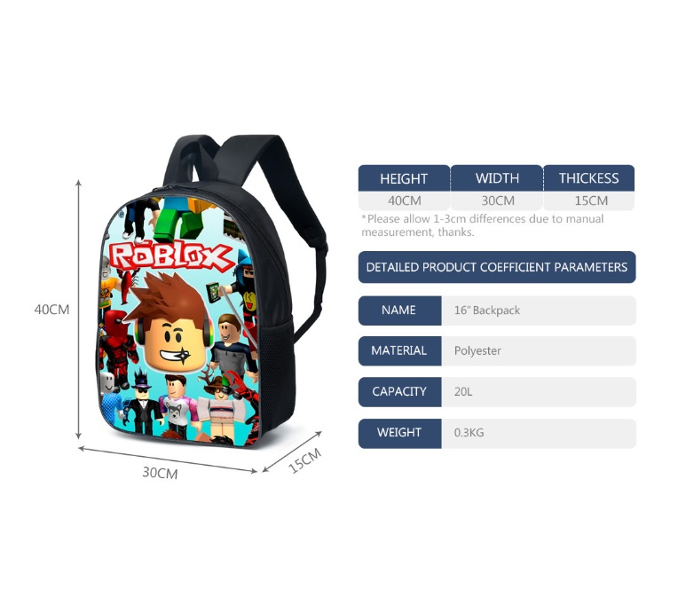 Balo roblox hoạt hình dễ thương