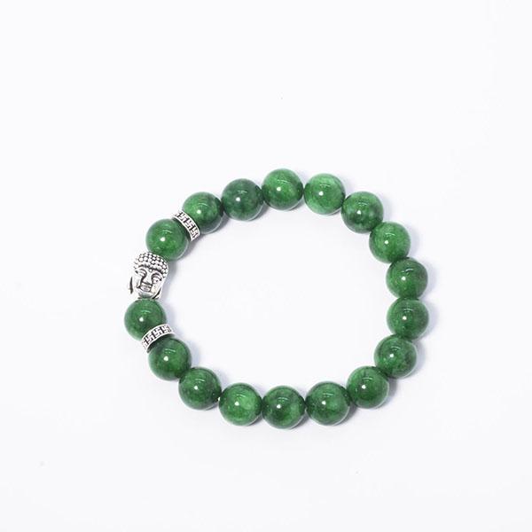 [HCM]Vòng đá cẩm thạch sơn thủy phối charm phật bạc