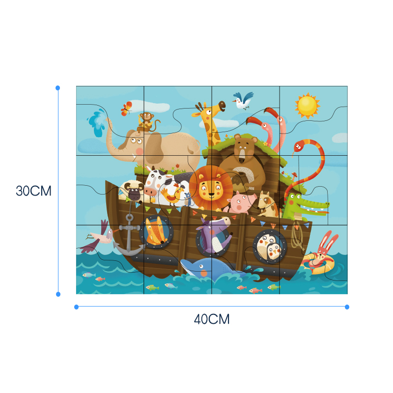 Bộ xếp hình 2 mặt Mideer Noah's 2 sided puzzle