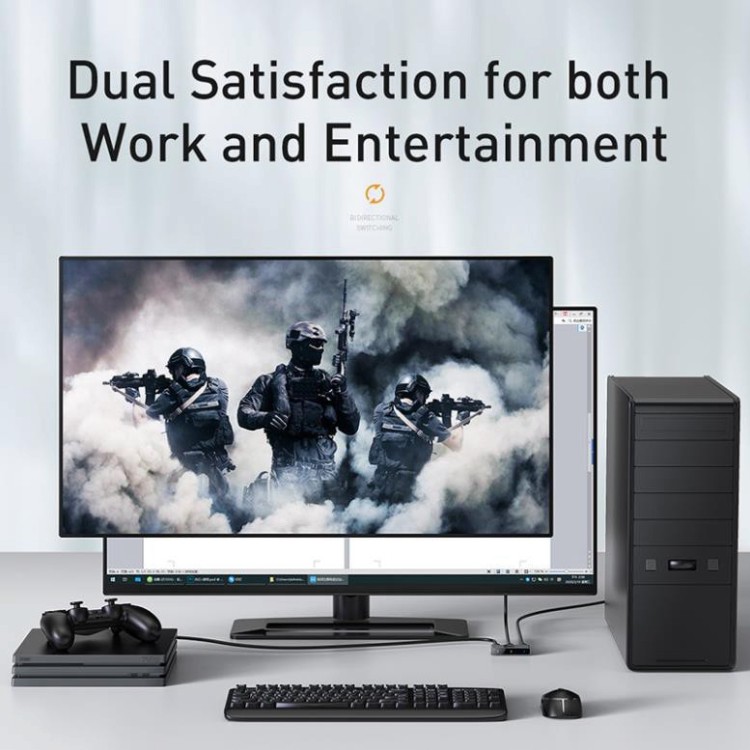 Thiết bị chia cổng HDMI 2 chiều Baseus Matrix HDMI Splitter - CAHUB-BC0G