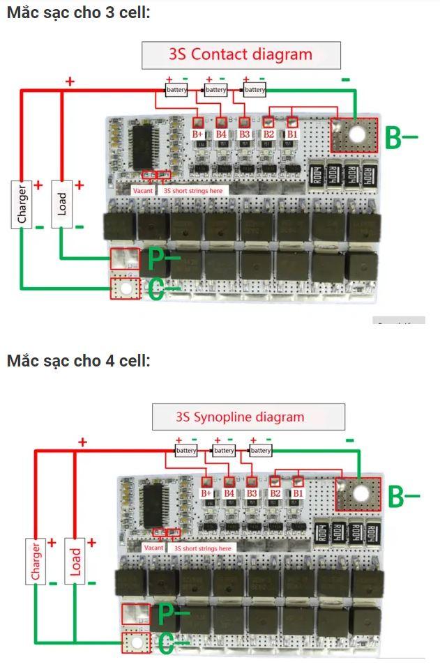 Mạch bảo vệ pin 3S 100A Mạch Sạc pin Lithium