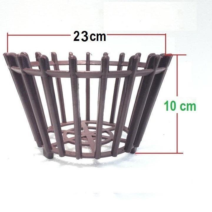 Combo 10 chậu nhựa giả gỗ trồng lan phi 23