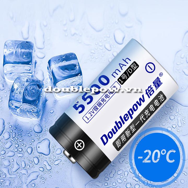Pin đại sạc Doublepow size D 5500mAh dung lượng thật