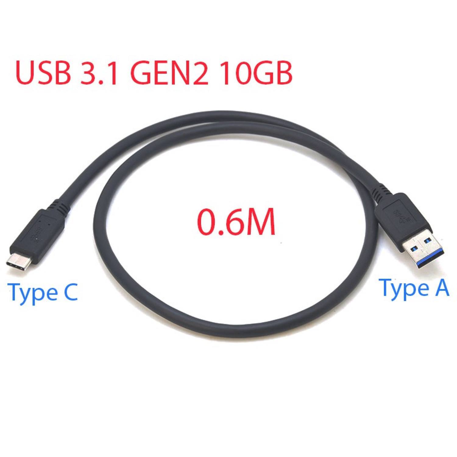 Cáp USB 3.1 GEN2 10GB Type A-C dài 0.6M chuyên dùng SSD Box, NVME Box tốc độ cao