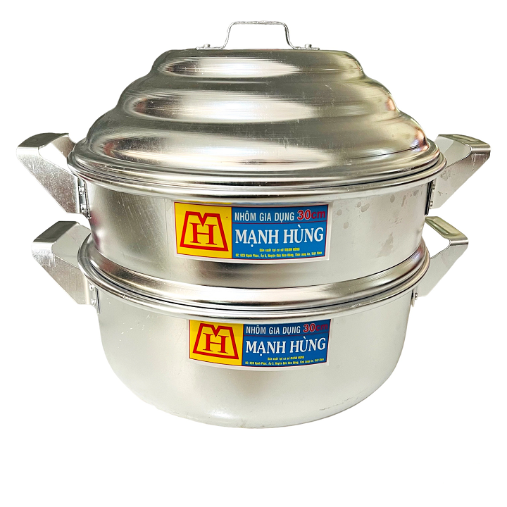 Nồi Hấp 2 Tầng Cao Cấp Mạnh Hùng 30cm - Xửng Hấp 30