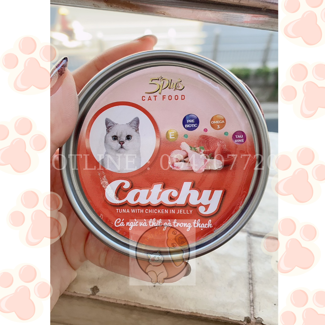 (MIỄN SHIP) Pate cho mèo làm từ thịt cá thật CATCHY 170g