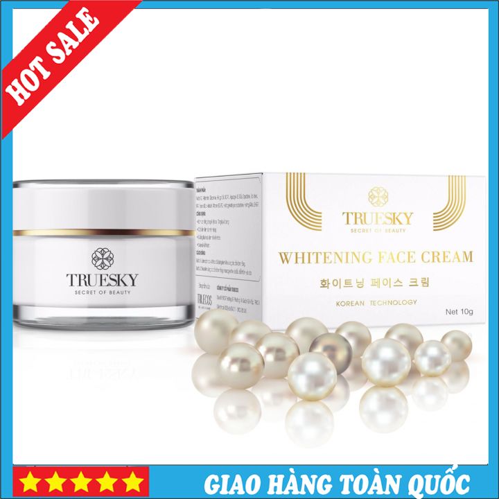 [Hcm][Chính Hãng] Kem Dưỡng Trắng Da Mặt Truesky Chiết Xuất Ngọc Trai 10G - Whitening Face Cream