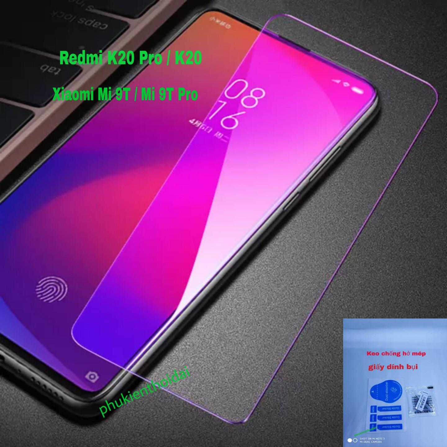 Kính cường lực tím chống tia UV hại mắt cho Redmi K20 Pro / K20 / Mix 3 / Mi 9T ( tặng keo chống hở mép )