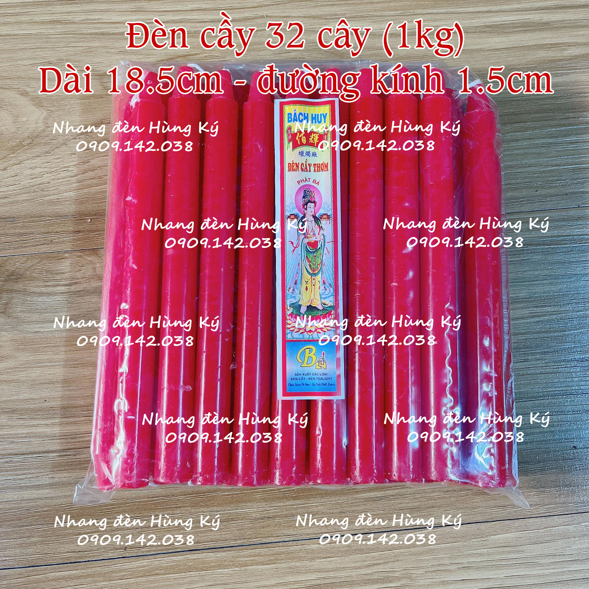 Đèn cầy sáp thơm 32 cây 18.5cm