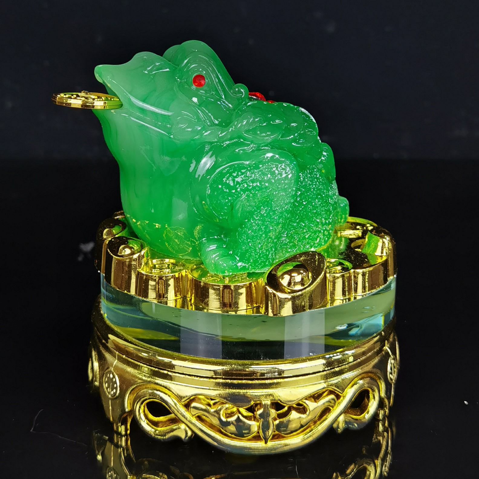 Cóc (Thiềm Thừ)/ Tỳ hưu Ngọc Phong Thủy Đế Kiếng Xoay - Phật Giáo Tường Thuận