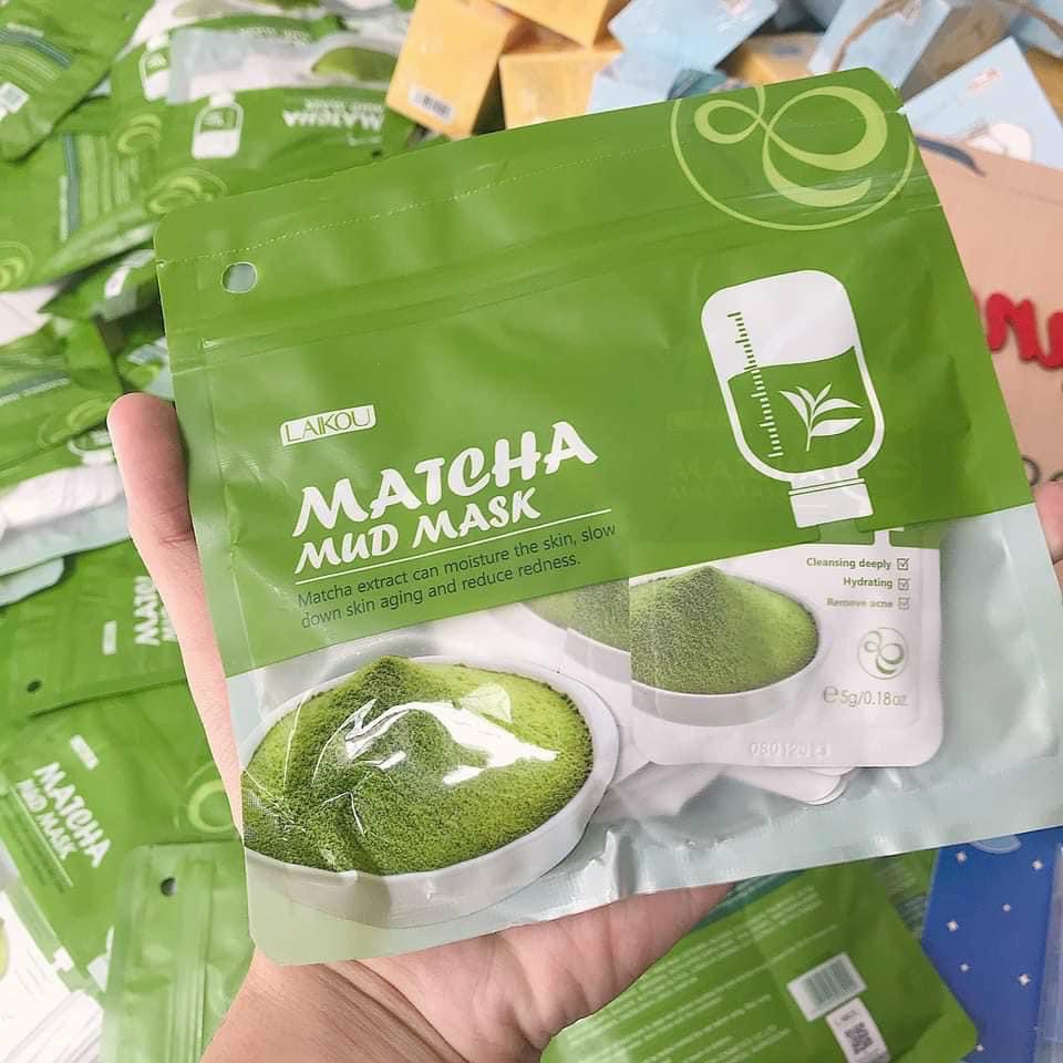 Mặt nạ ngủ matcha trà xanh LAIKOU ( Túi 15 gói) Cấp ẩm tự nhiên, kiểm soát bã nhờn và thu nhỏ lỗ chân lông Chống lão hóa da, gìn giữ nét thanh xuân cho người sử dụng.