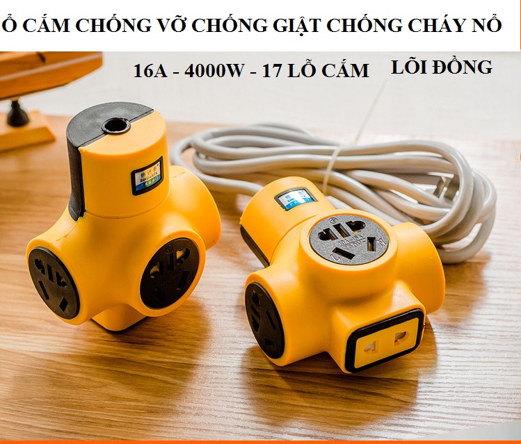 Ổ cắm đúc chống giật,chống vỡ,siêu bền chắc chắn lõi đồng  4000wat