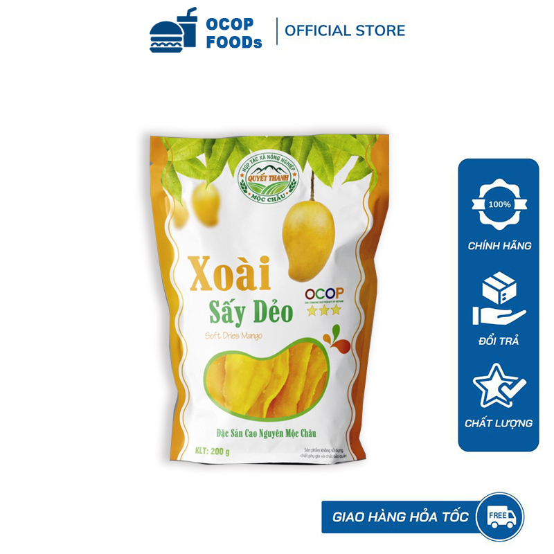 Xoài sấy dẻo (Túi 200g), đặc sản Mộc Châu