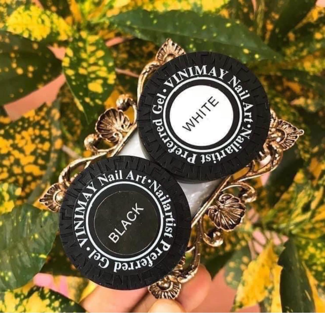 Gel nhện vinimay trắng - đen - mini nails