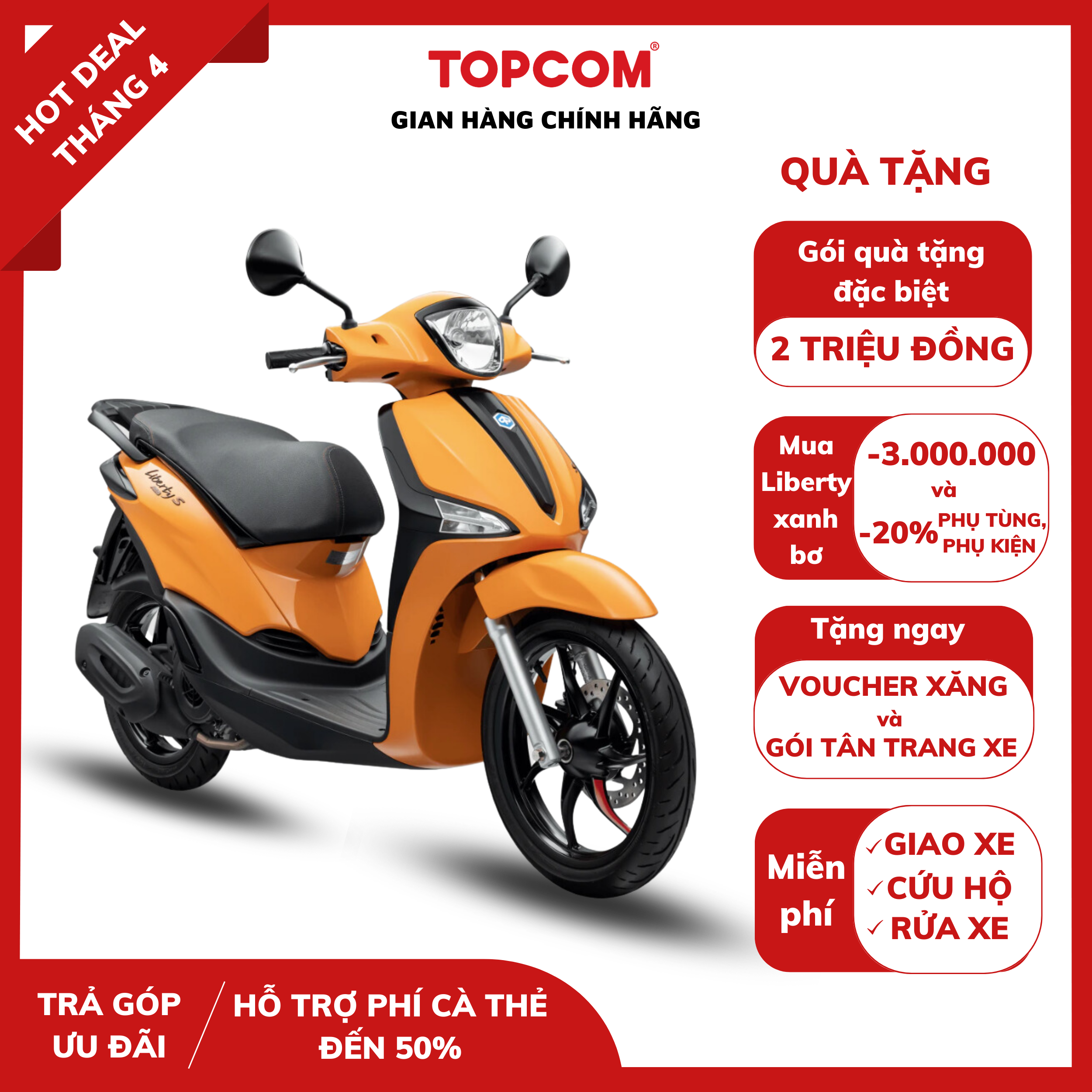 [Trả góp 0%] Xe máy Piaggio Liberty S 125