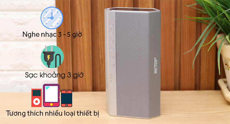 Loa Bluetooth Wetop H8008 Bạc ( Like New )