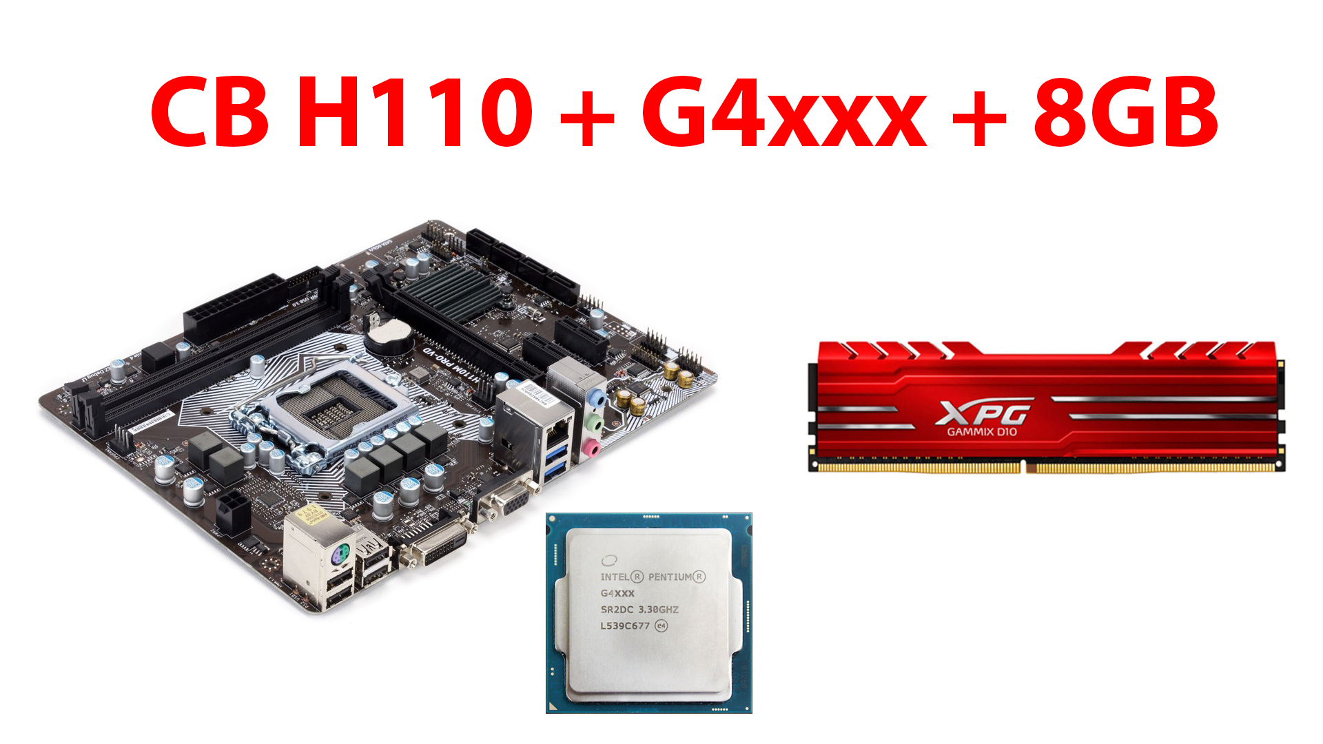 Combo Main H110 MSI + CPU G4400 + Ram 8gb