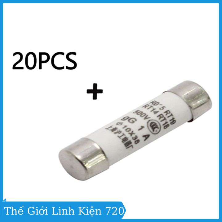 Hộp 20 cầu chì sứ 10x38mm