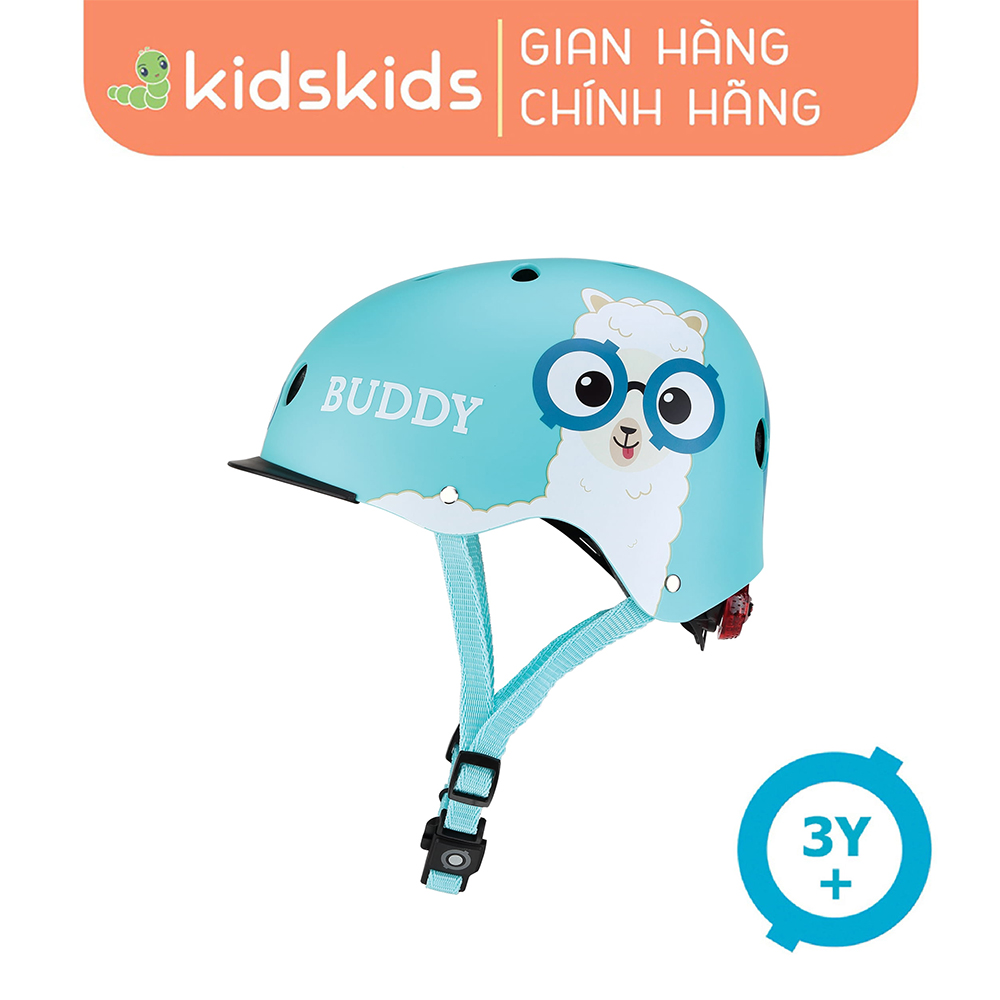 Mũ Bảo Hộ Chơi Xe Trượt Scooter GLOBBER ELITE LIGHTS XS/S Cho Trẻ Em Từ 3 Đến 6 Tuổi - Xanh Da Trời/Buddy