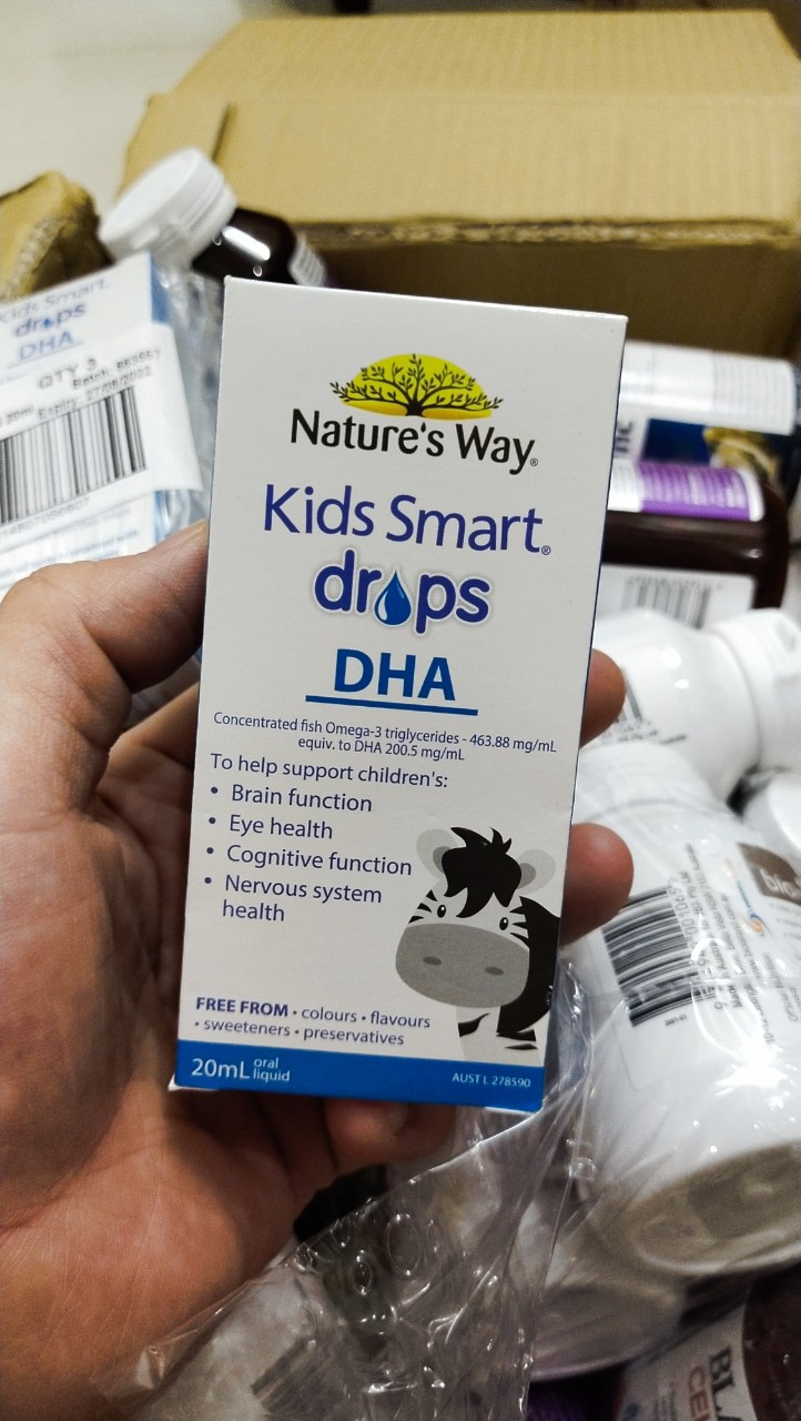 [HCM]Date 2027-DHA dạng giọt Nature’s Way Kid Smart DHA Drops 20ml Úc