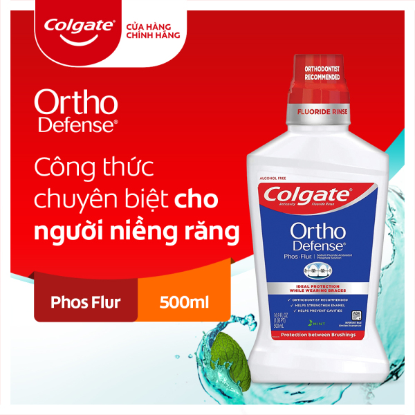 Nước súc miệng Colgate Ortho với công thức chuyên biệt cho người niềng răng 500ml