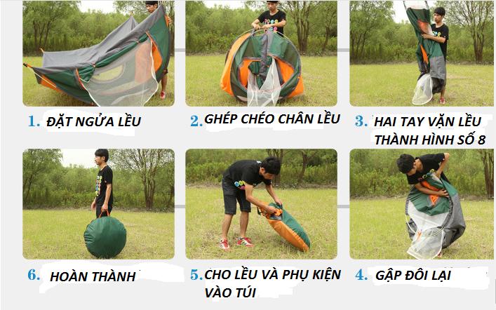 Lều cắm trại dành cho 4-6 người cỡ chuẩn 2mx2m