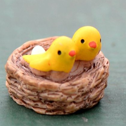 Tổ Chim + Cú Mèo Mô hình trang trí tiểu cảnh, nông trại