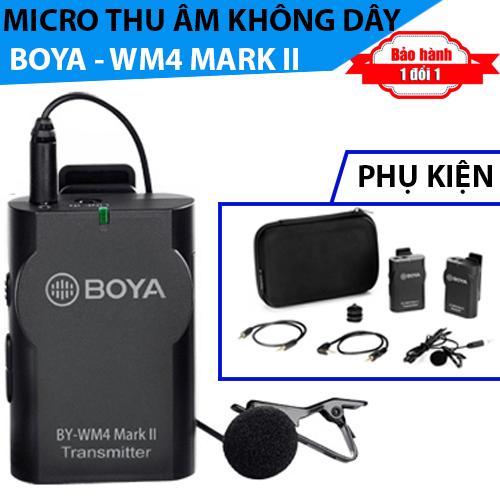 Micro không dây cài áo cho điện thoại, máy ảnh Boya BY-WM4 Mark II - WM4 Mark 2 - WM4 Thế hệ thứ 2