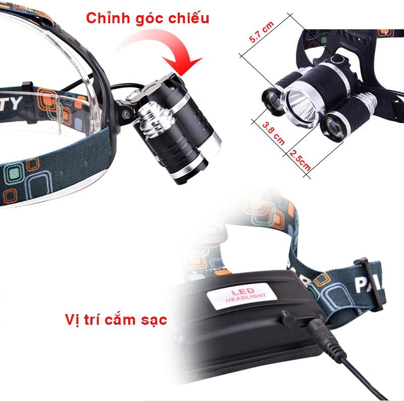Đèn đội đầu chống thấm nước T6 (4 chế độ sáng)
