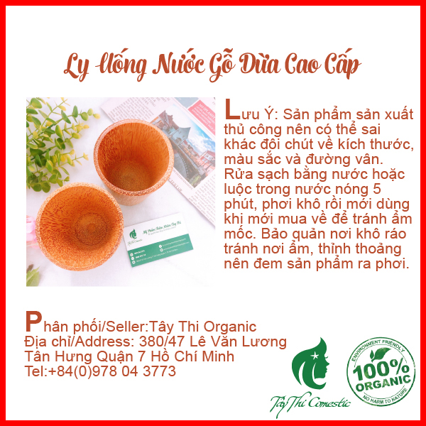 Ly Uống Nước Gỗ Dừa Cao Cấp