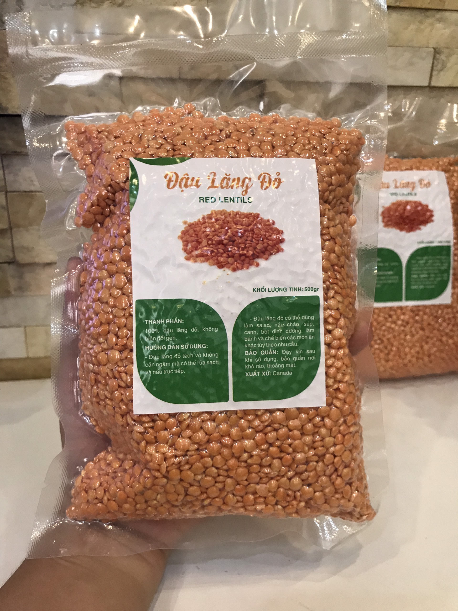 500 GRAM ĐẬU LĂNG ĐỎ ĐÃ TÁCH VỎ (nhập khẩu Argentina)