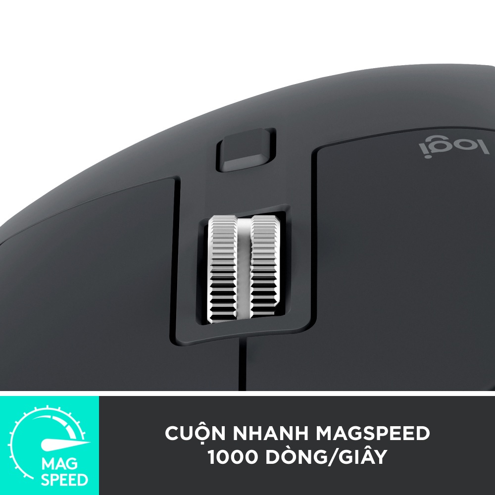Chuột không dây Logitech MX Master 3S Wireless/Bluetooth - Hàng Chính Hãng