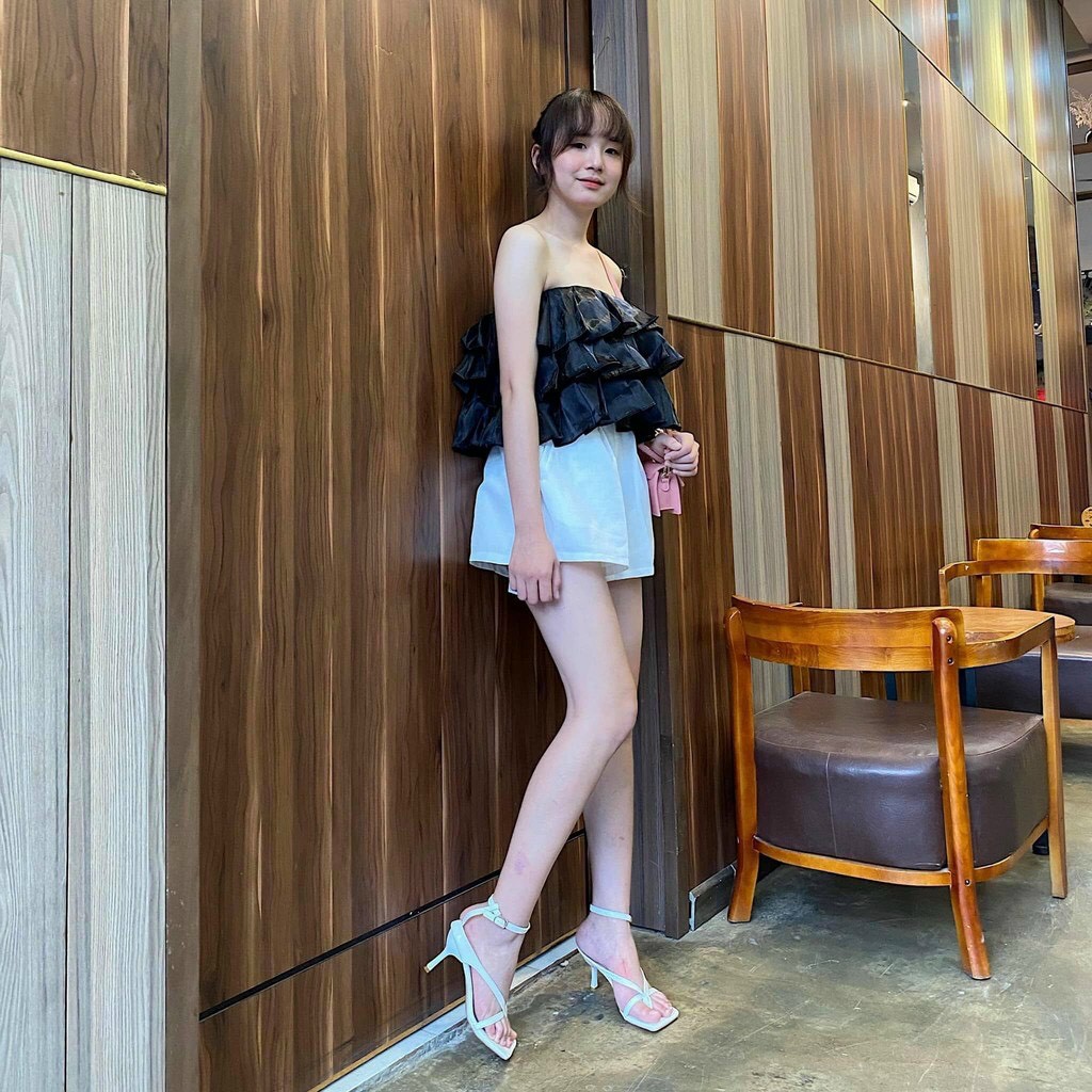 Áo ống nữ 5 tầng 2 màu đan dây sau lưng siêu đẹp cho cô nàng năng động