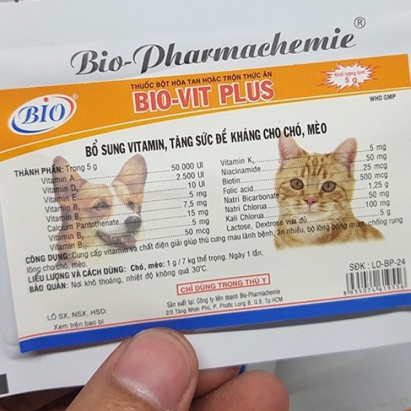 Bột Bổ Sung Vitamin, Tăng Đề Kháng Cho Chó Mèo Bio-Vit 5g